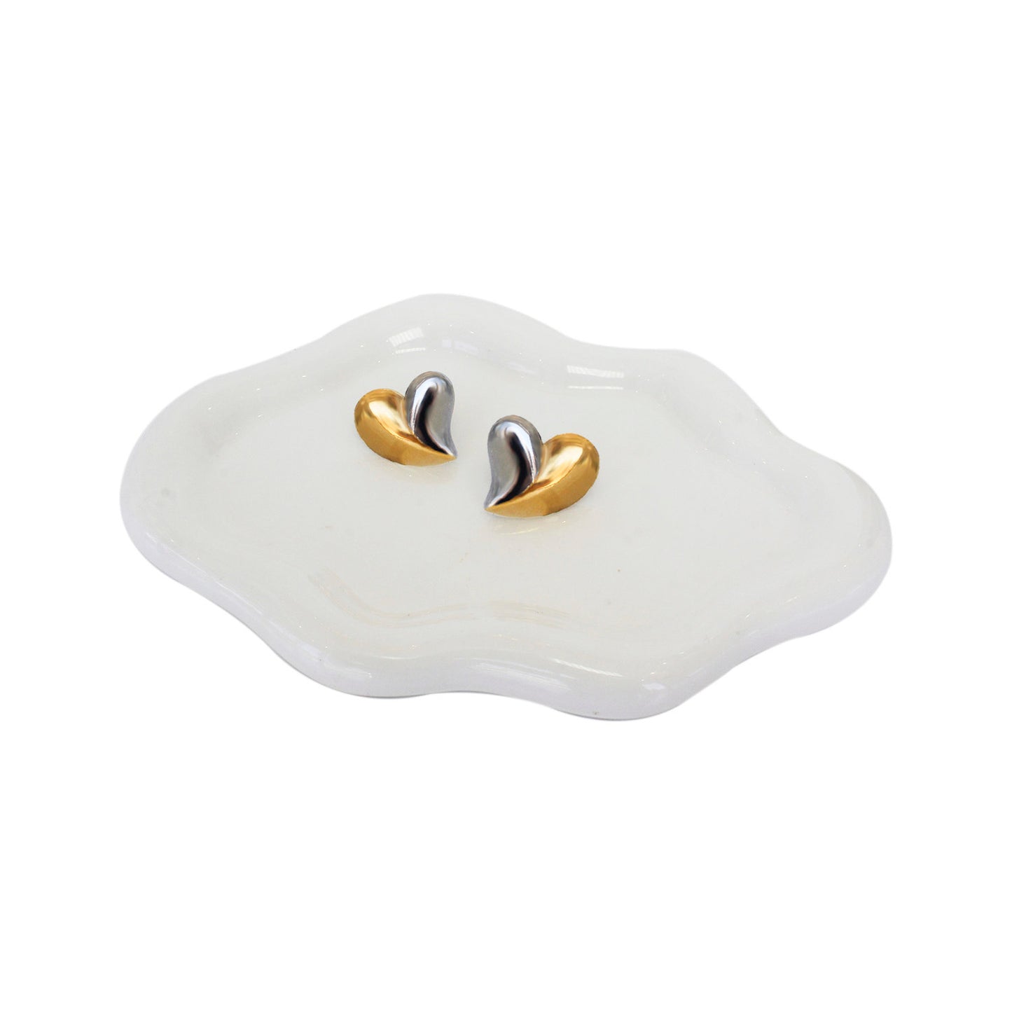 ARETES CORAZÓN CHUNKY BICOLOR