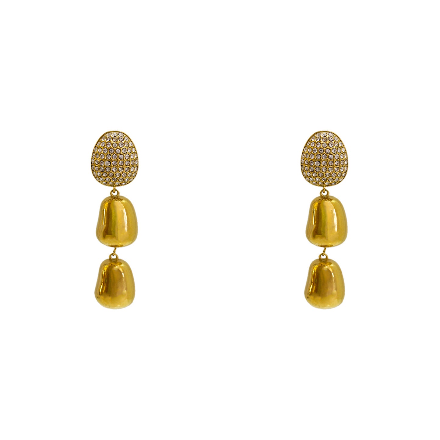 ARETES 3 PIEDRAS COLGANDO
