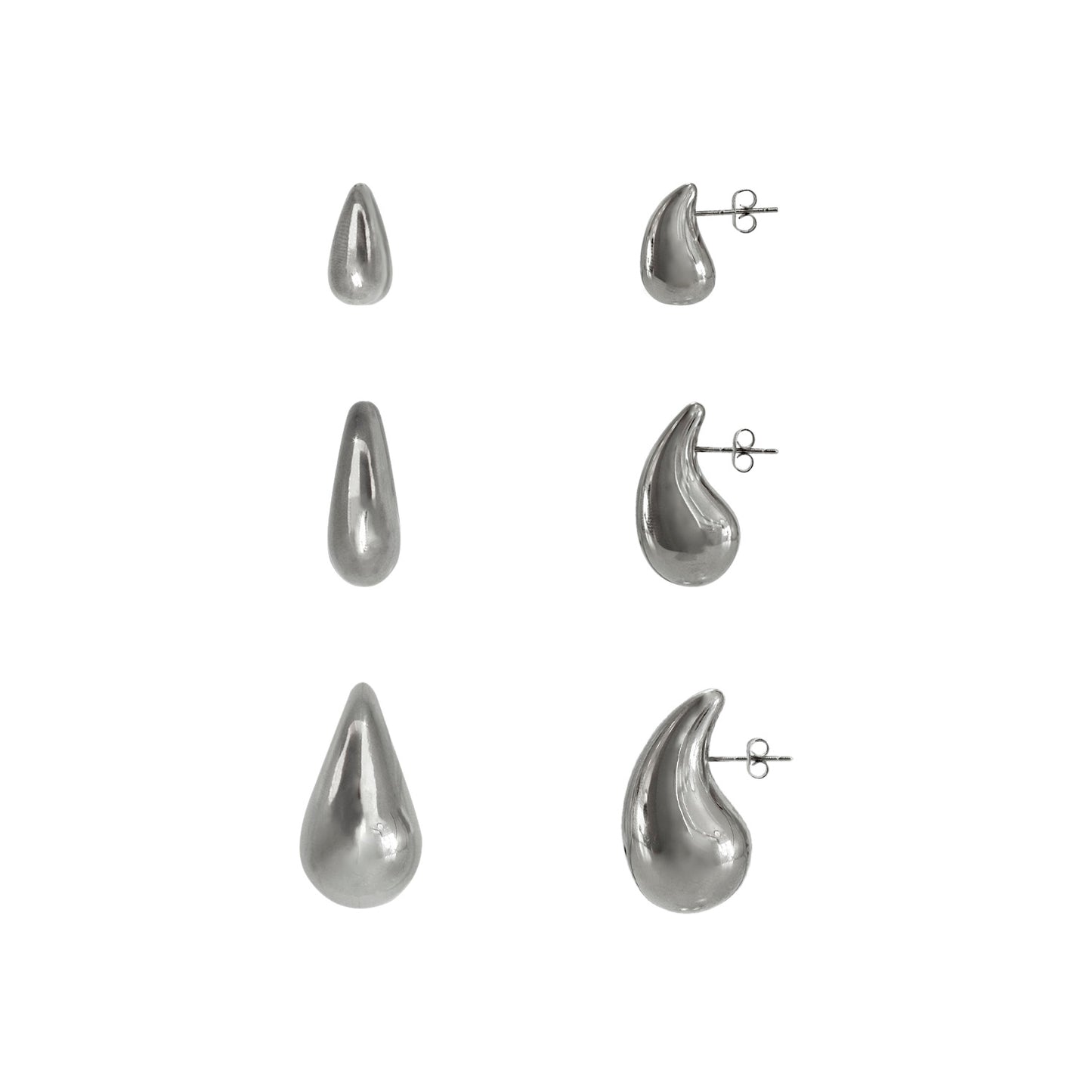 ARETES GOTA PLATEADOS
