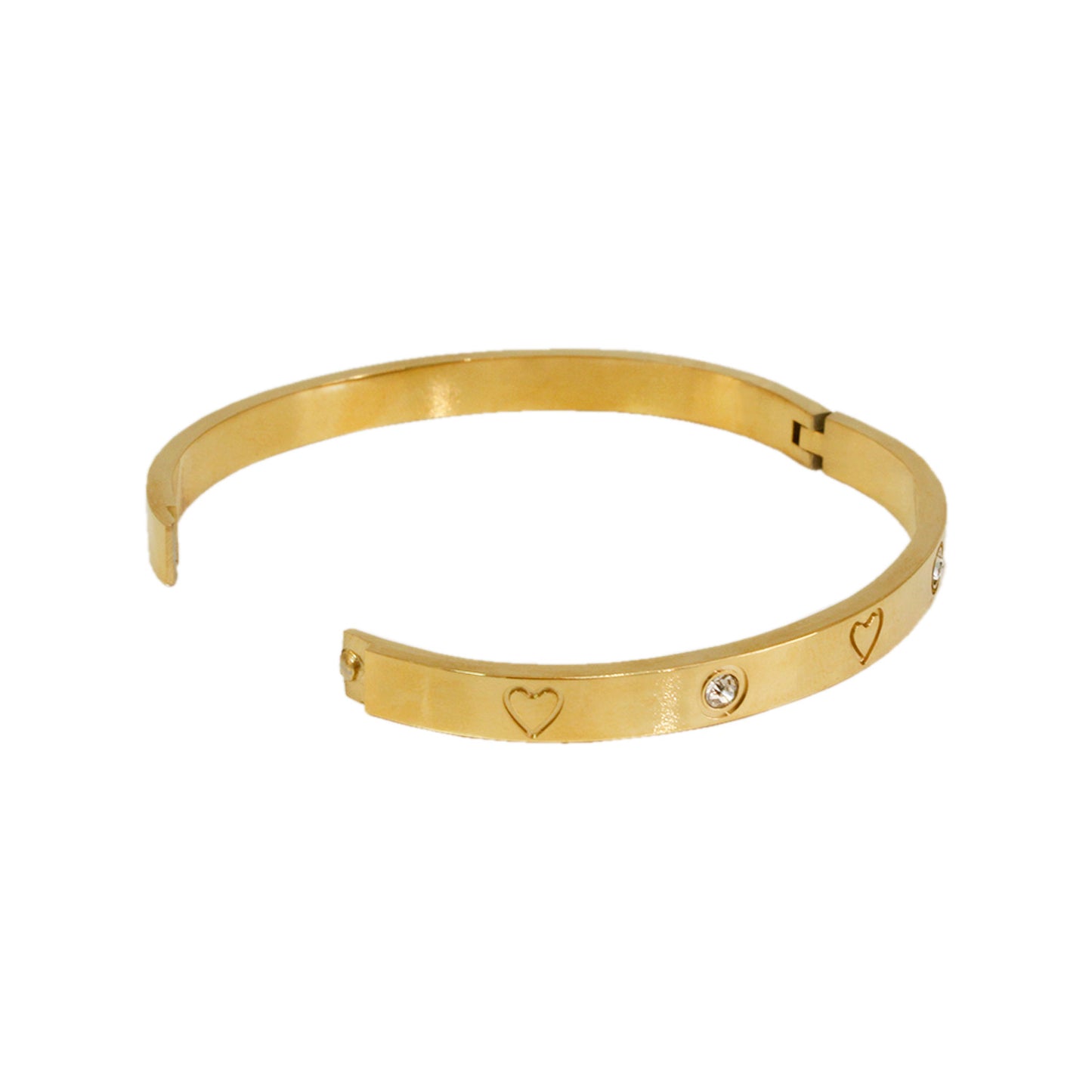 BRAZALETE CORAZONES Y BRILLO