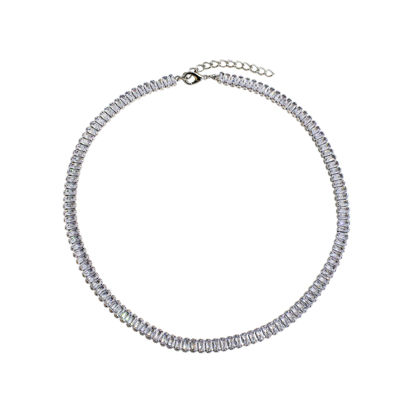 CHOKER ZIRCONIAS PLATEADAS