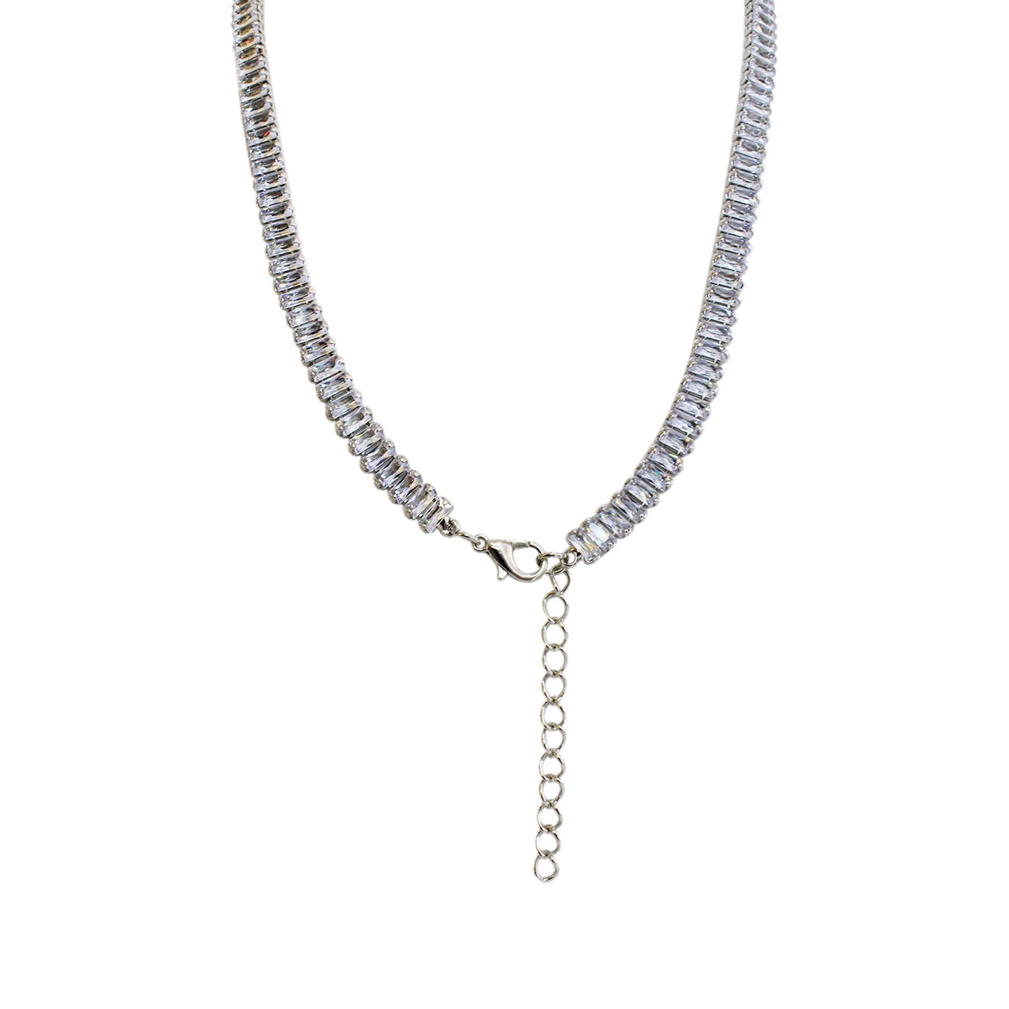 CHOKER ZIRCONIAS PLATEADAS