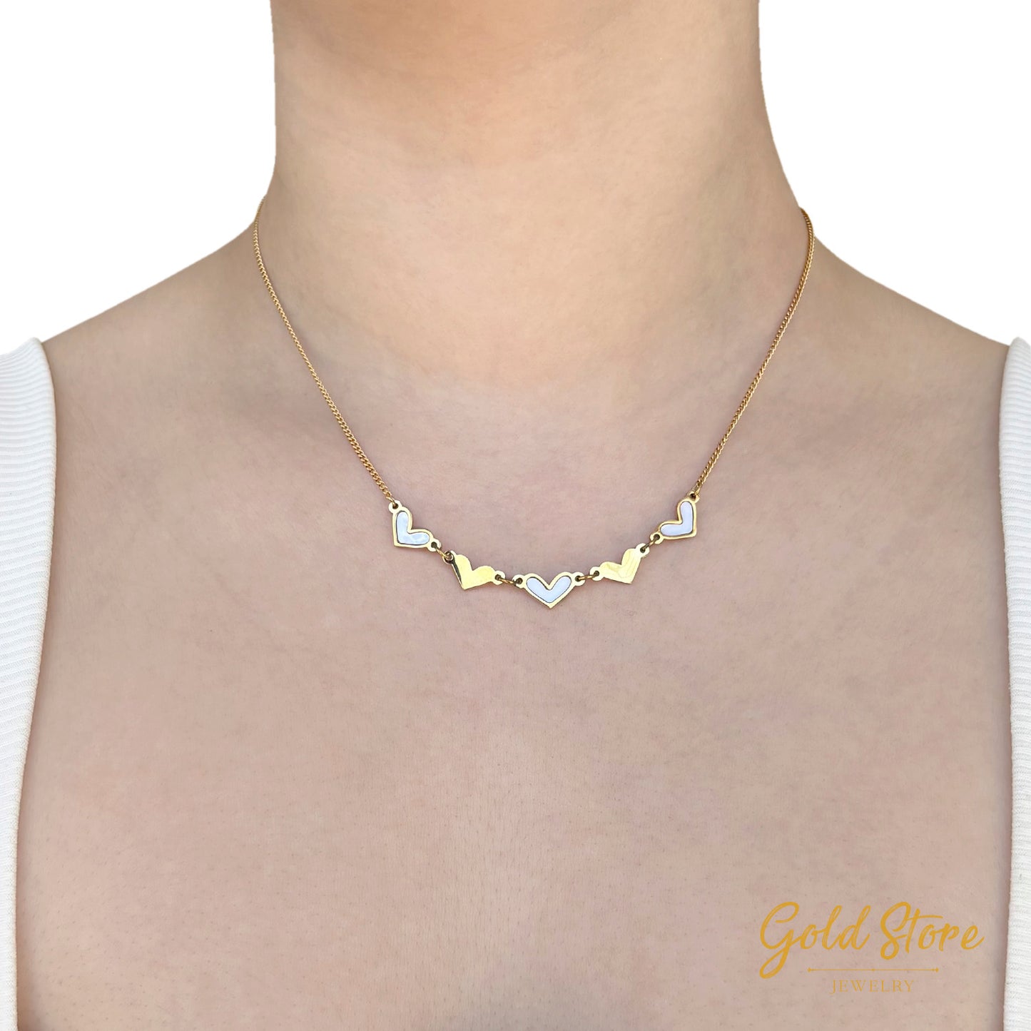 COLLAR CORAZONES PERLA MADRE