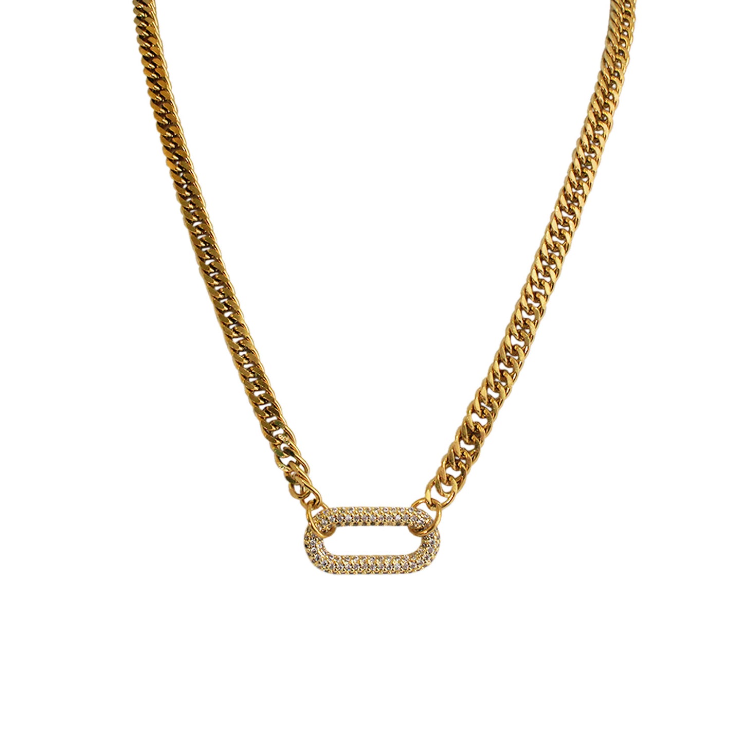 COLLAR CON DIJE DE ZIRCONIA OVALADO
