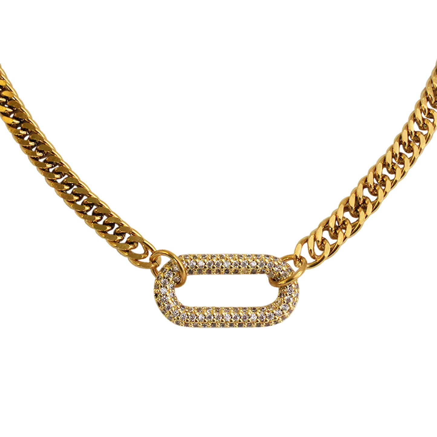 COLLAR CON DIJE DE ZIRCONIA OVALADO