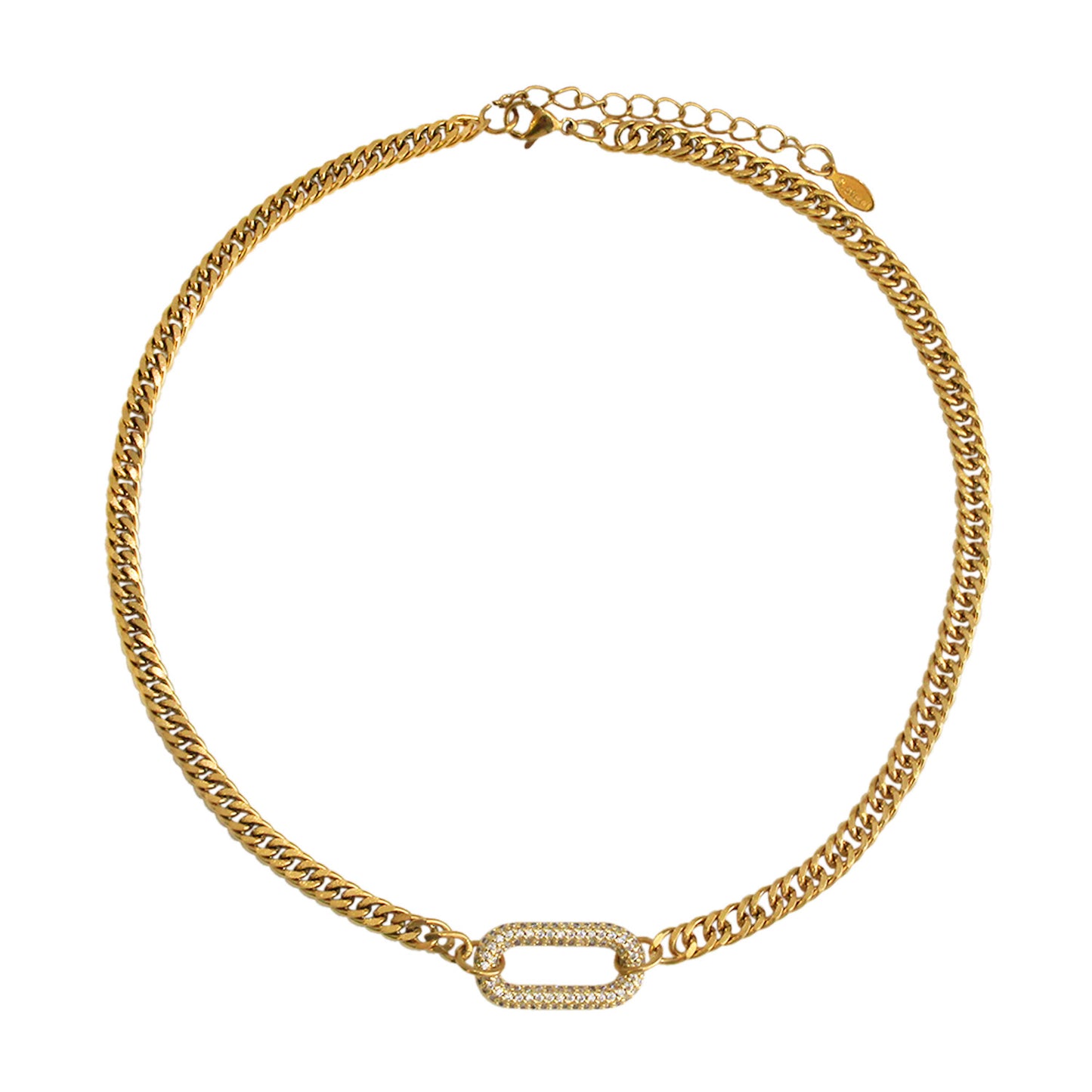 COLLAR CON DIJE DE ZIRCONIA OVALADO