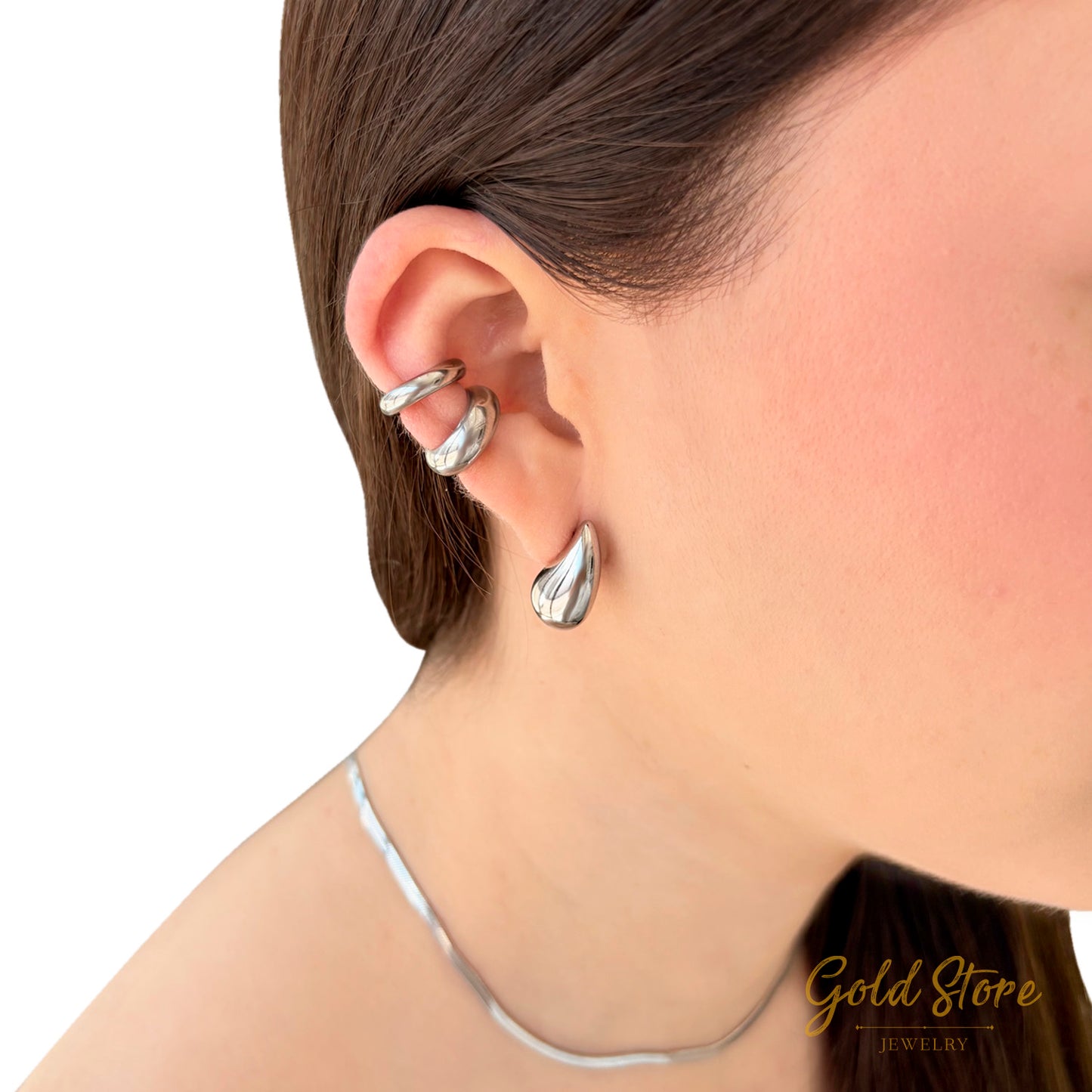 EAR CUFF LISO PLATEADO