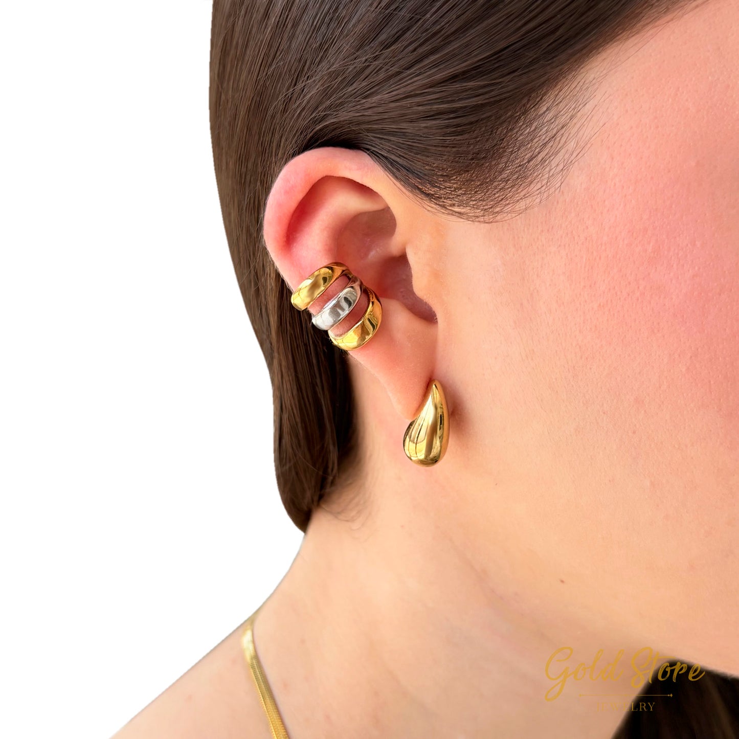 EAR CUFF TRIPLE CHICO BICOLOR