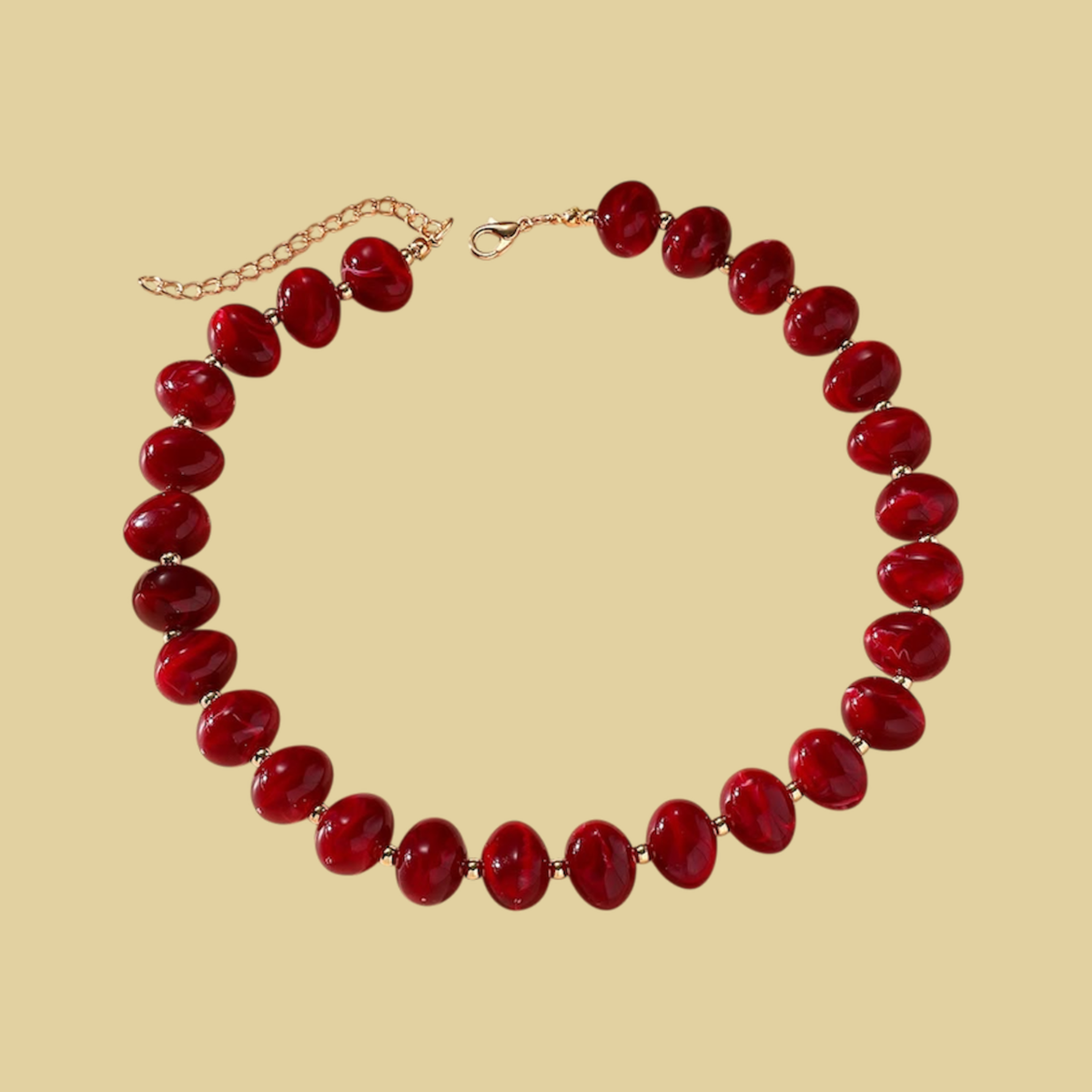 COLLAR CUENTAS ROJAS