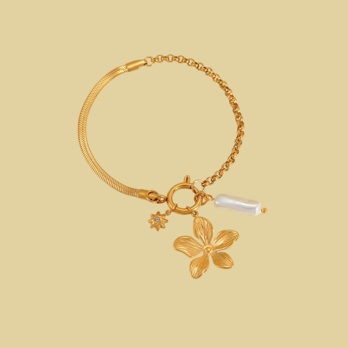 PULSERA FLOR DE PLAYA COLGANDO