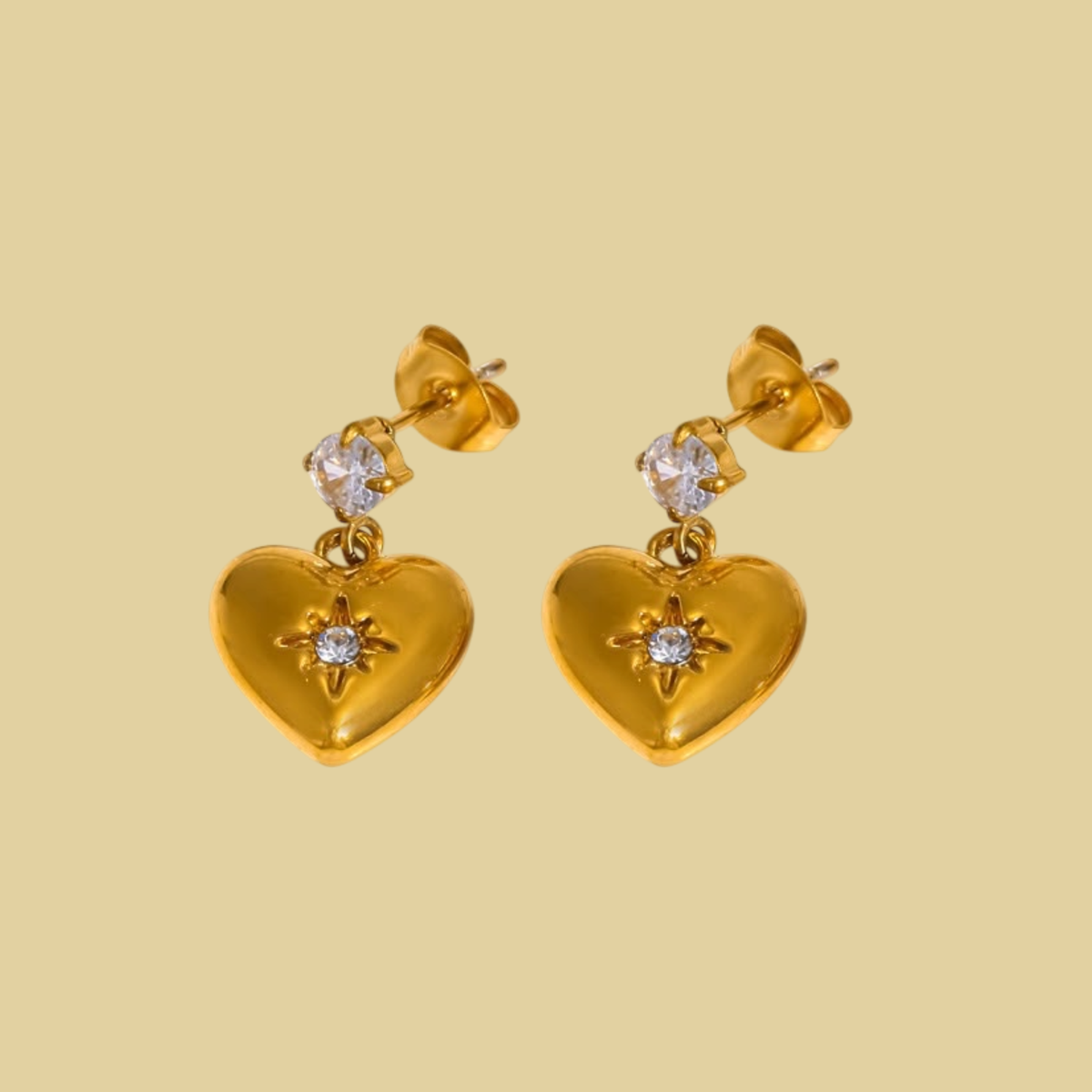 ARETES CORAZON COLGANDO