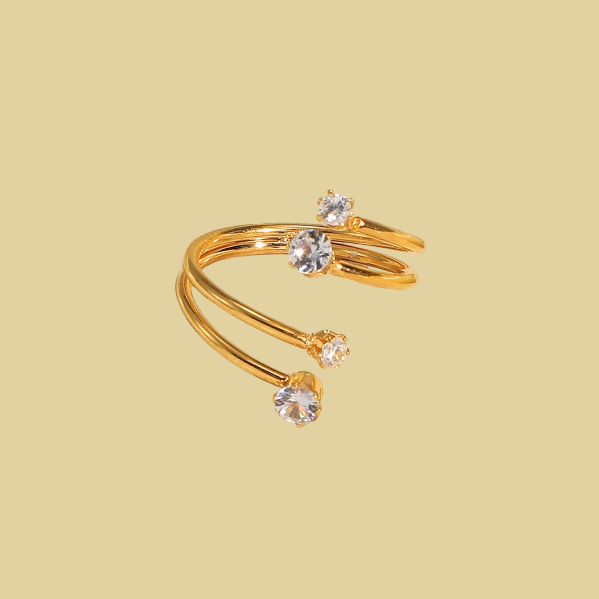 ANILLO AJUSTABLE 4 ZIRCONIAS