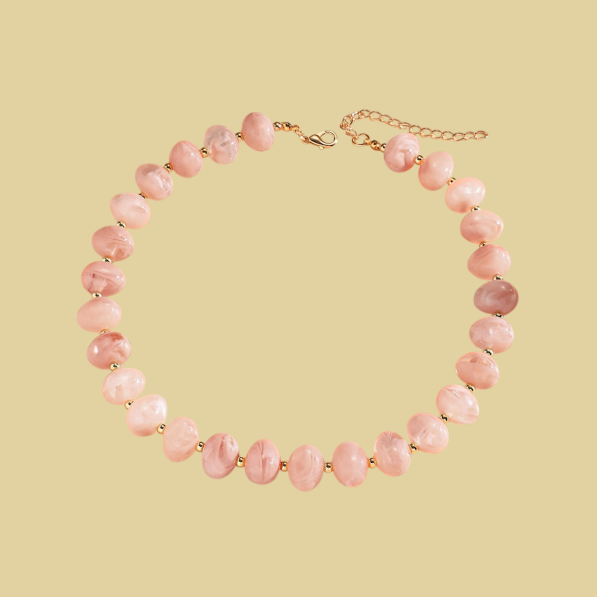 COLLAR CUENTAS ROSA CLARITO