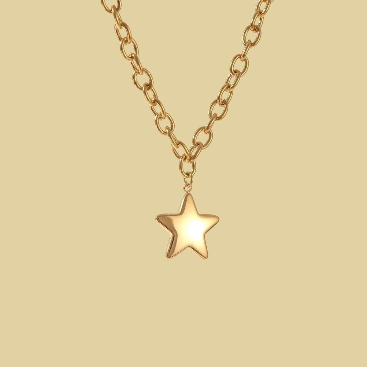 COLLAR ESLABONES ESTRELLA COLGANDO