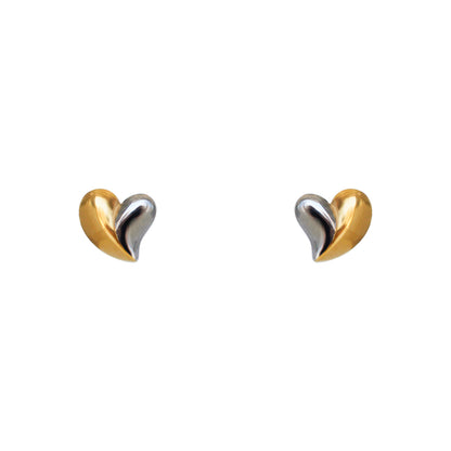 ARETES CORAZÓN CHUNKY BICOLOR