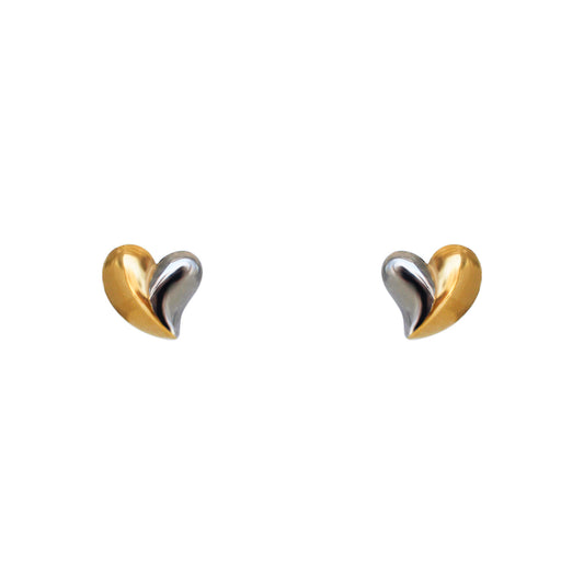 ARETES CORAZÓN CHUNKY BICOLOR