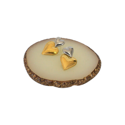 ARETES CORAZÓN DOBLE BICOLOR
