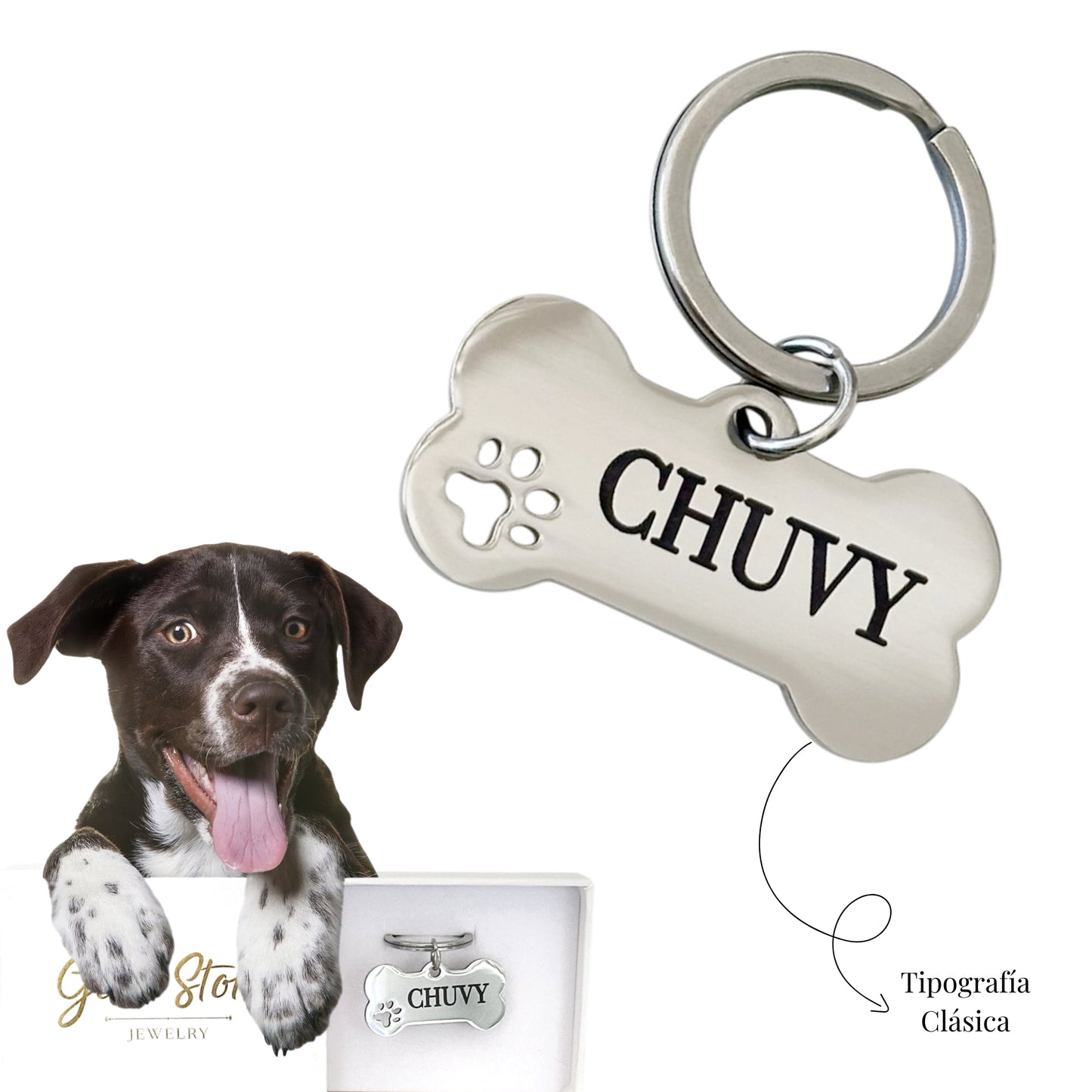 PLACA PARA PERRO HUELLITA