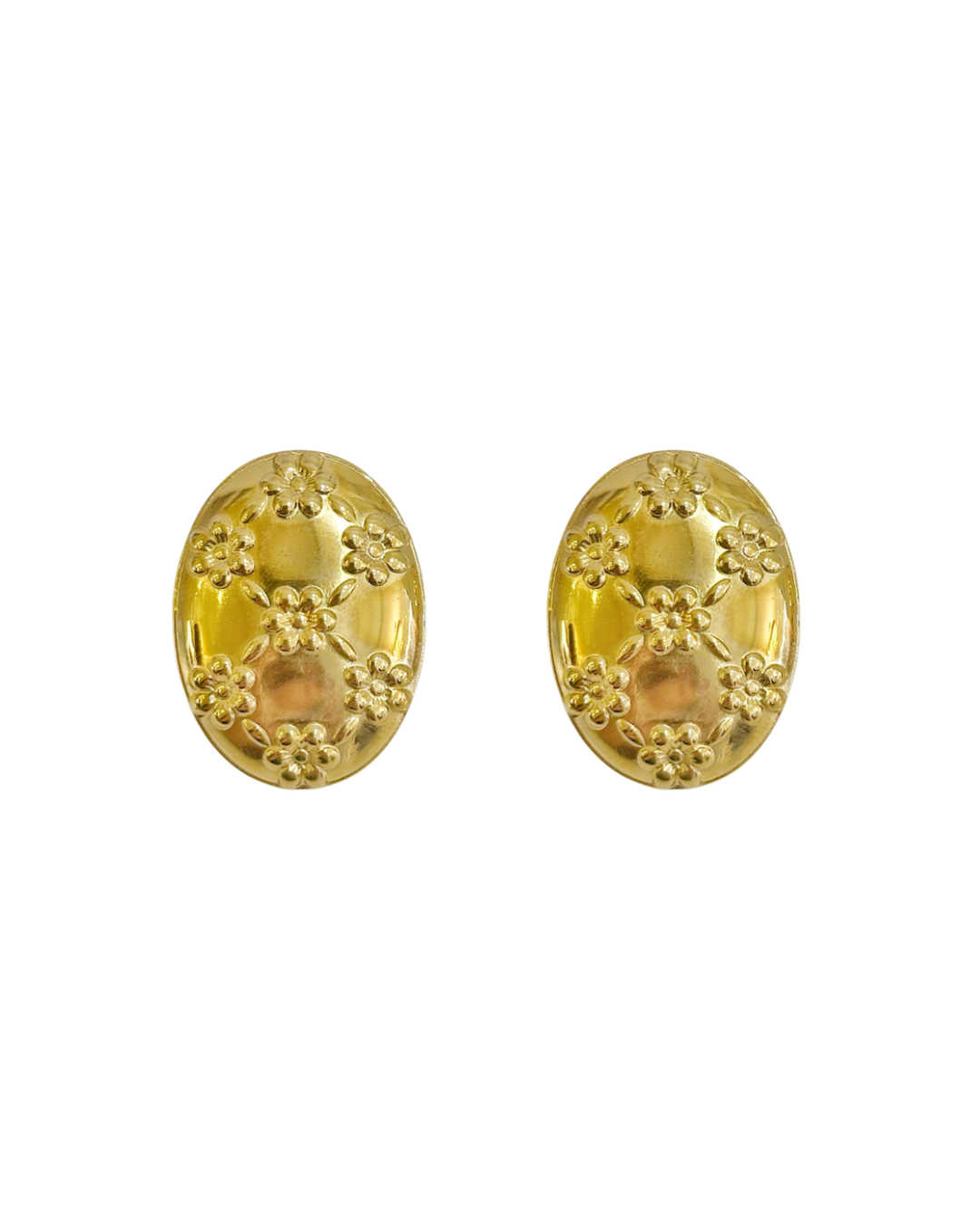 ARETES OVALADO VINTAGE FLORES