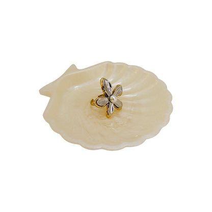 ANILLO FLOR BICOLOR CON PERLA