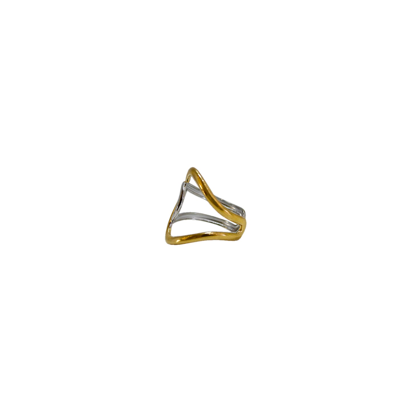 ANILLO ABRAZADO ABIERTO BICOLOR