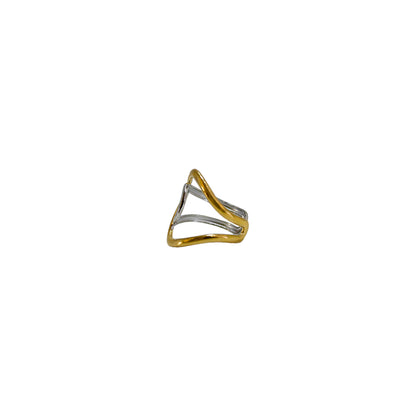 ANILLO ABRAZADO ABIERTO BICOLOR