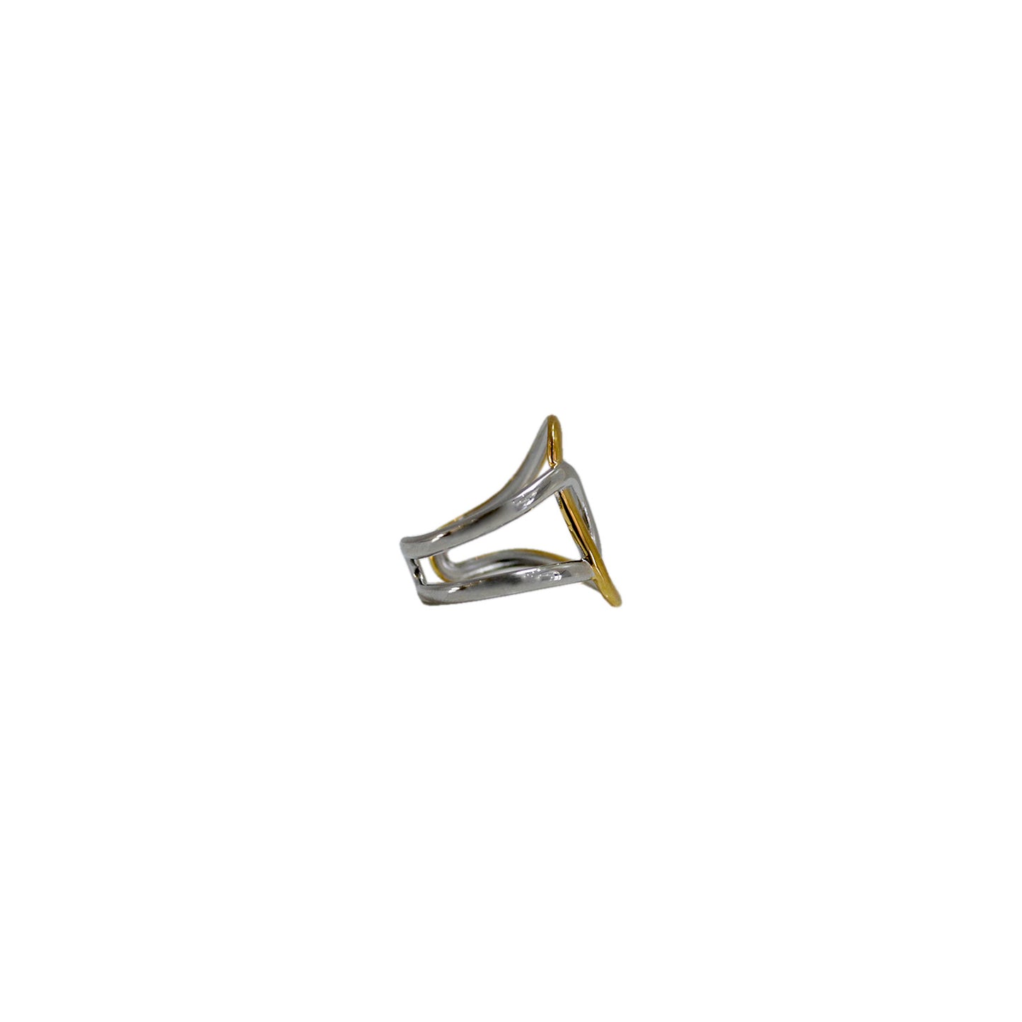 ANILLO ABRAZADO ABIERTO BICOLOR