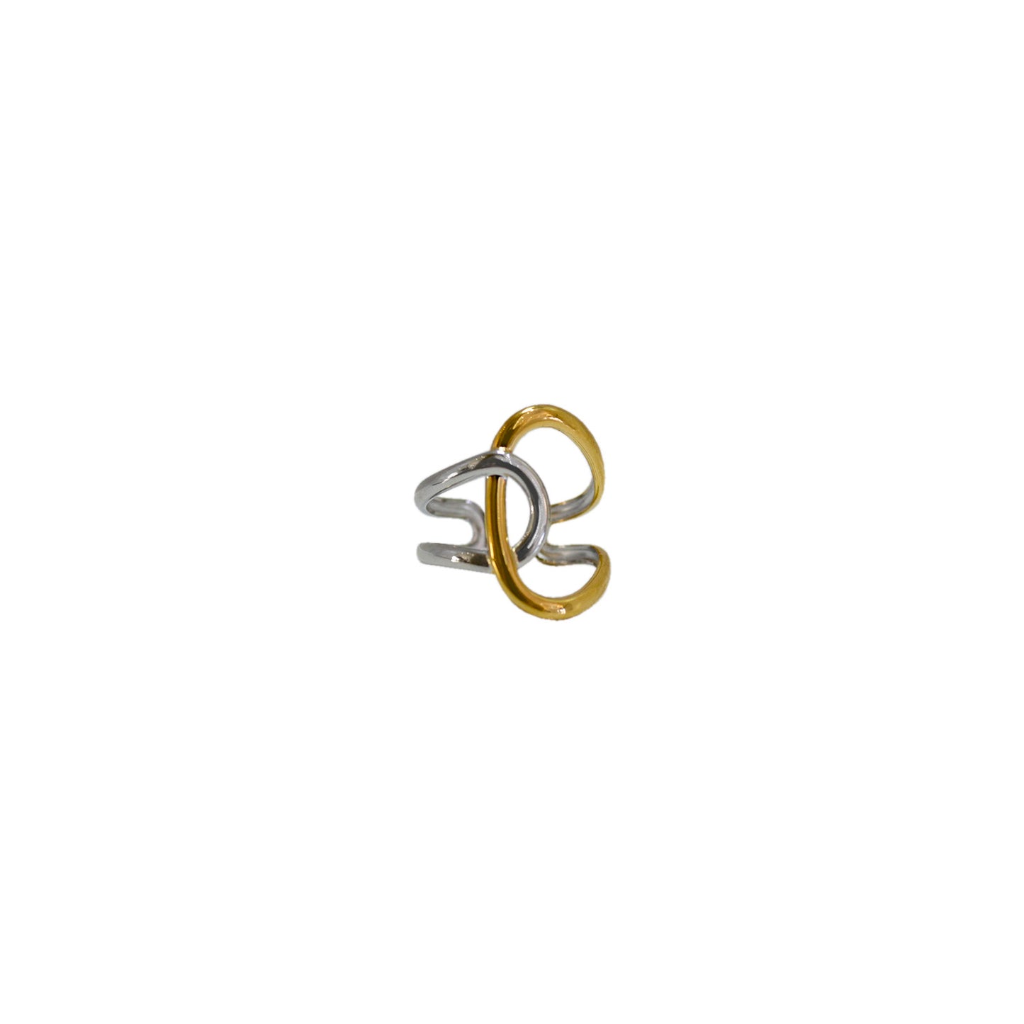 ANILLO ABRAZADO ABIERTO BICOLOR