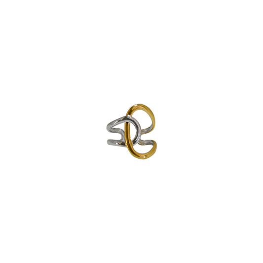 ANILLO ABRAZADO ABIERTO BICOLOR
