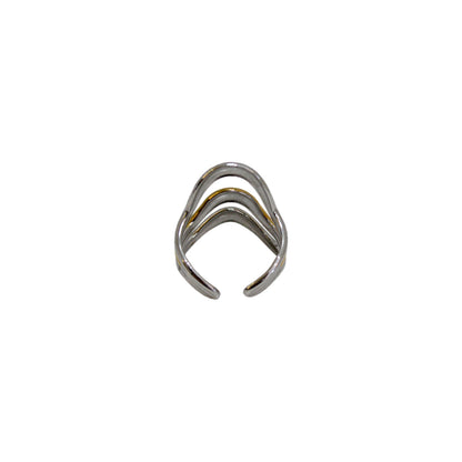 ANILLO BICOLOR 3 LINEAS CURVAS