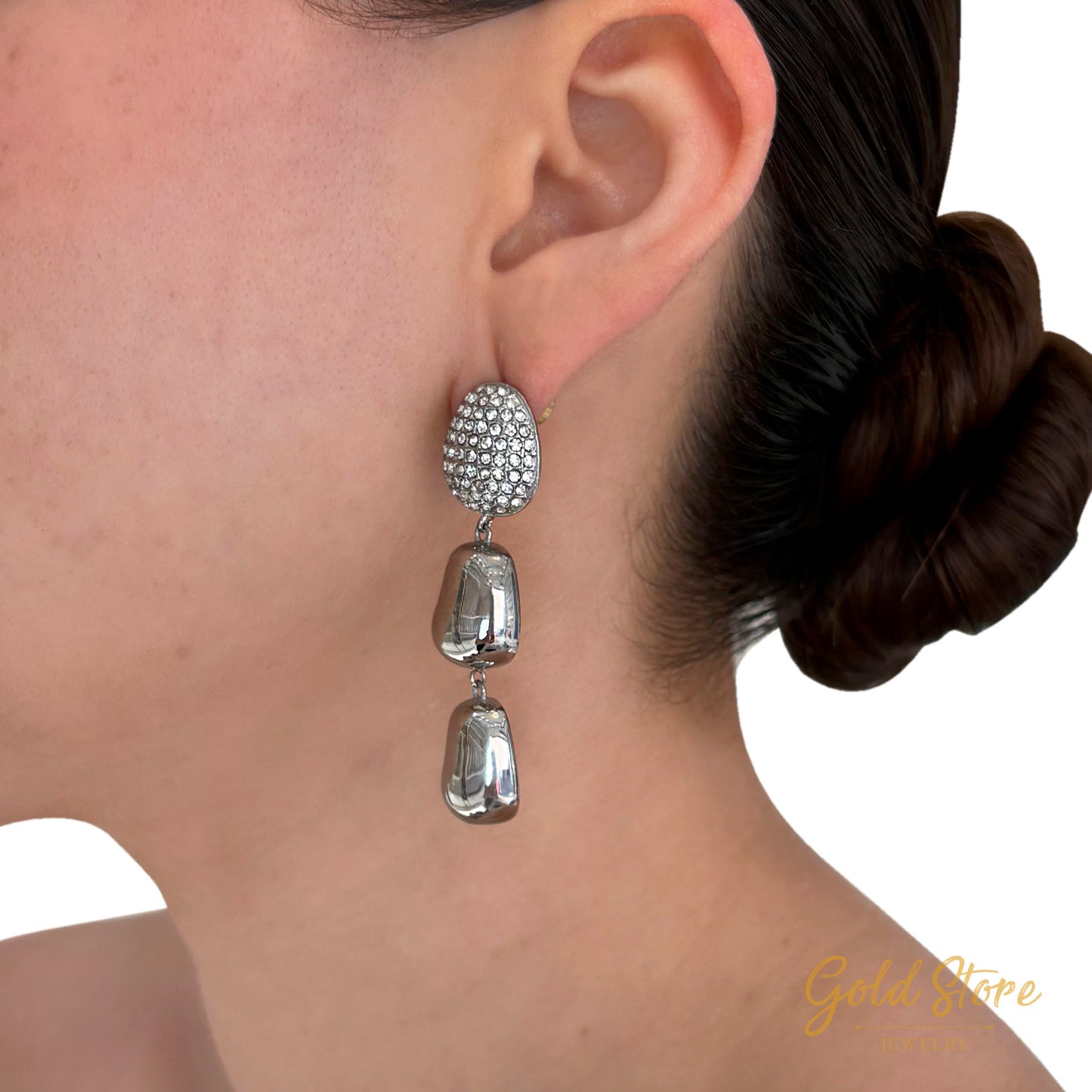 ARETES 3 PIEDRAS COLGANDO