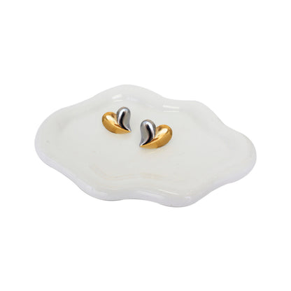 ARETES CORAZÓN CHUNKY BICOLOR