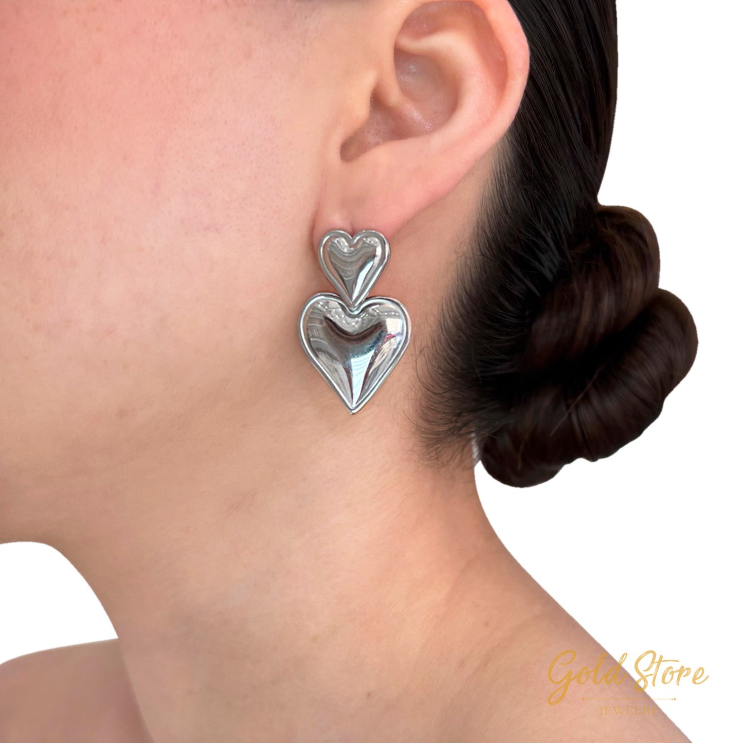 ARETES CORAZÓN DOBLE