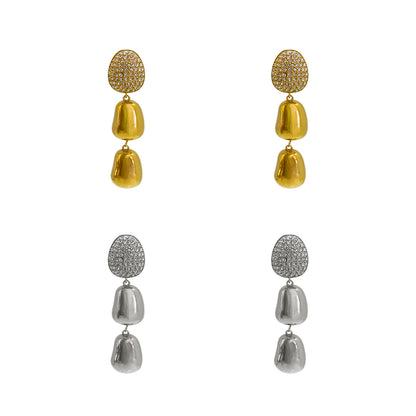 ARETES 3 PIEDRAS COLGANDO