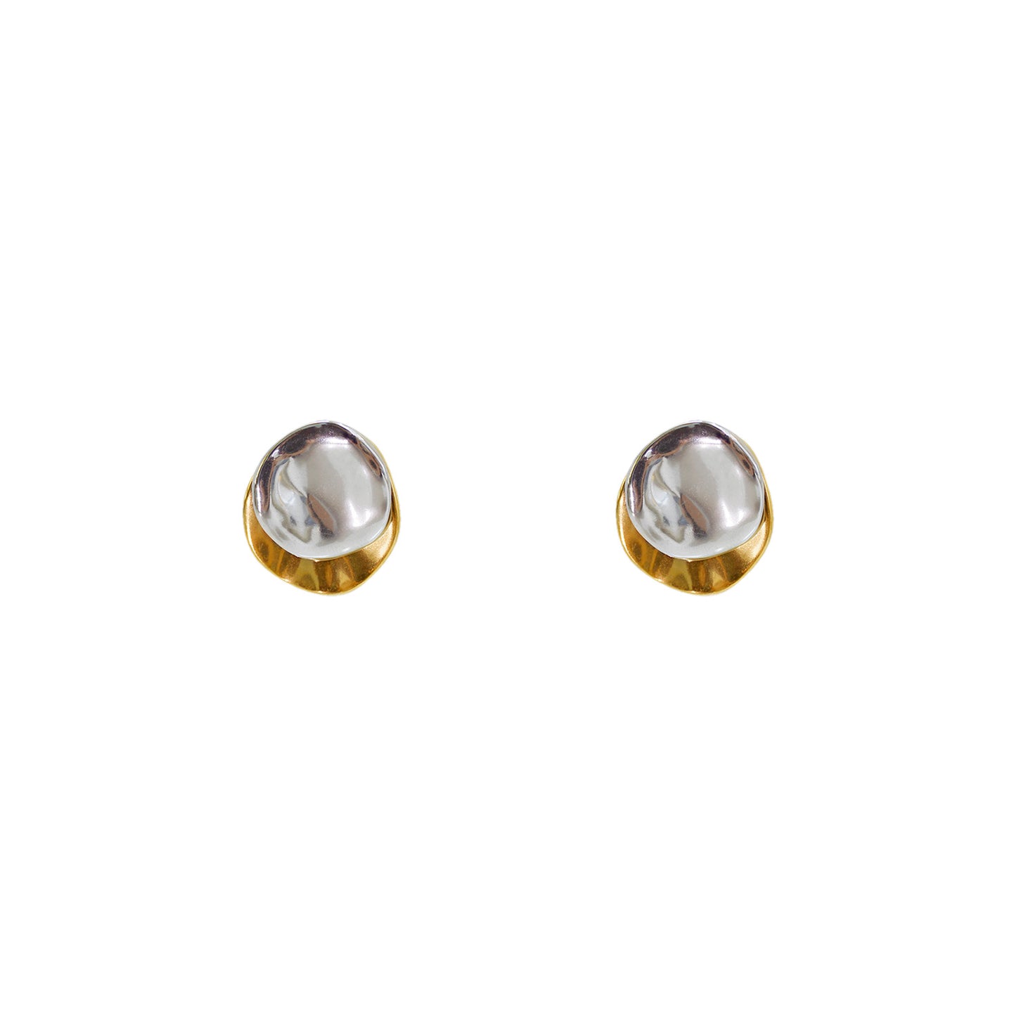 ARETES CIRCULO IRREGULAR BICOLOR