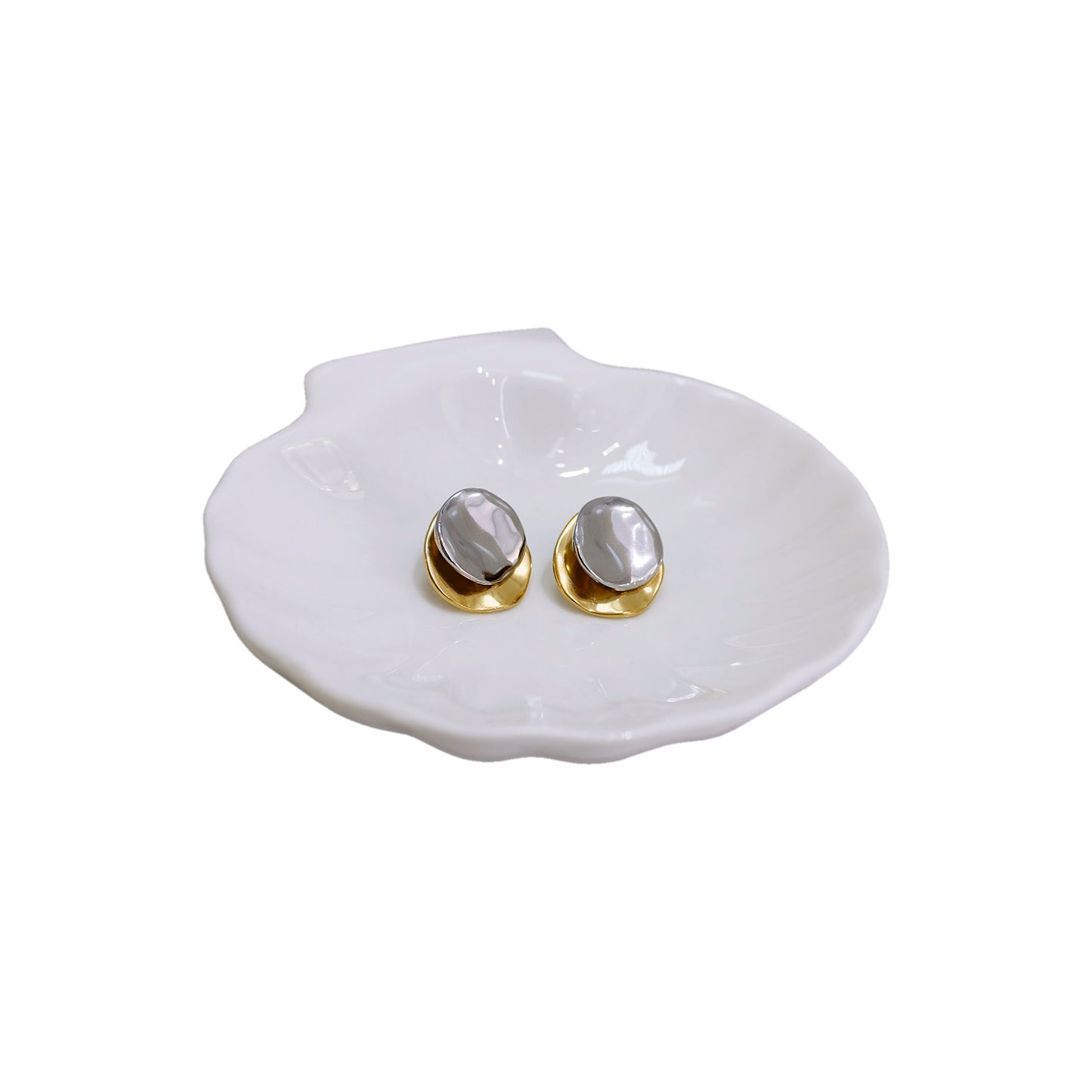 ARETES CIRCULO IRREGULAR BICOLOR