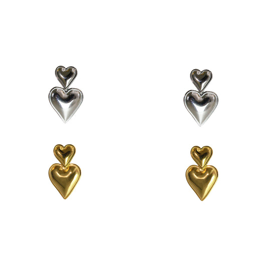 ARETES CORAZÓN DOBLE