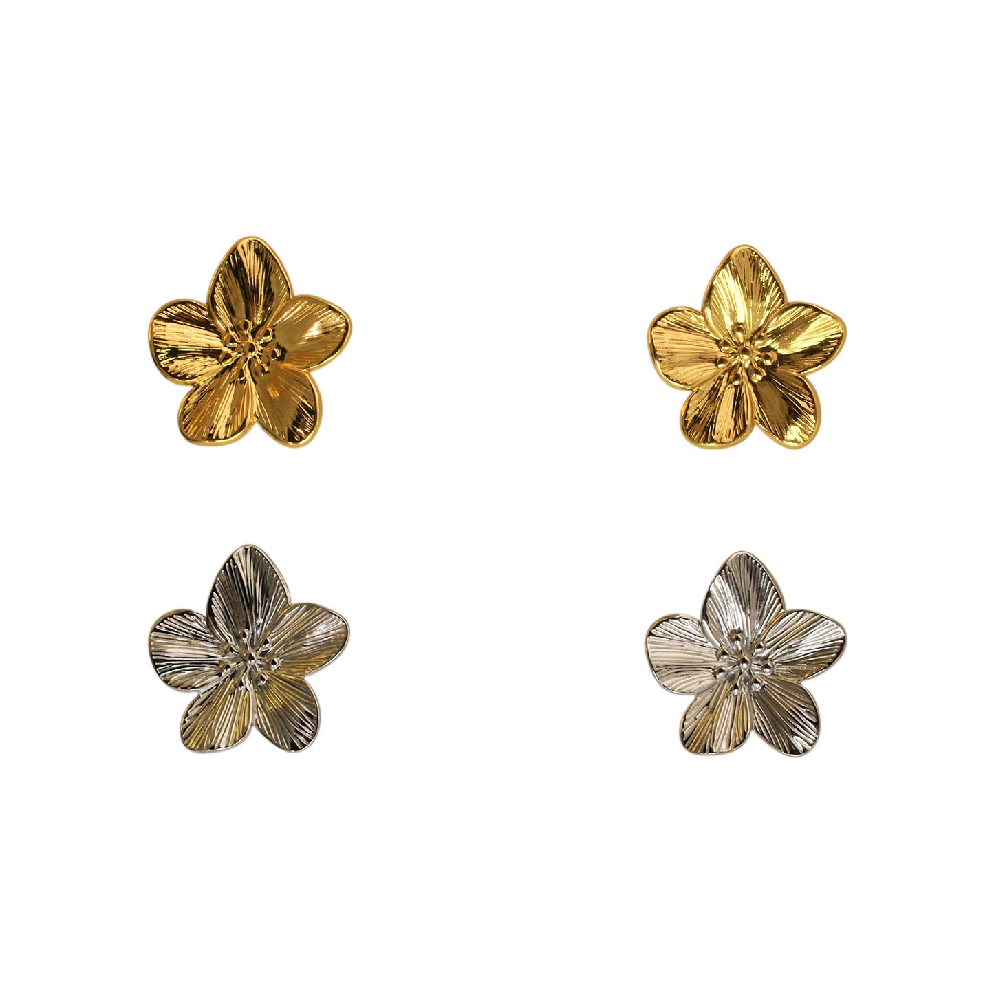 ARETES FLOR CON TEXTURA