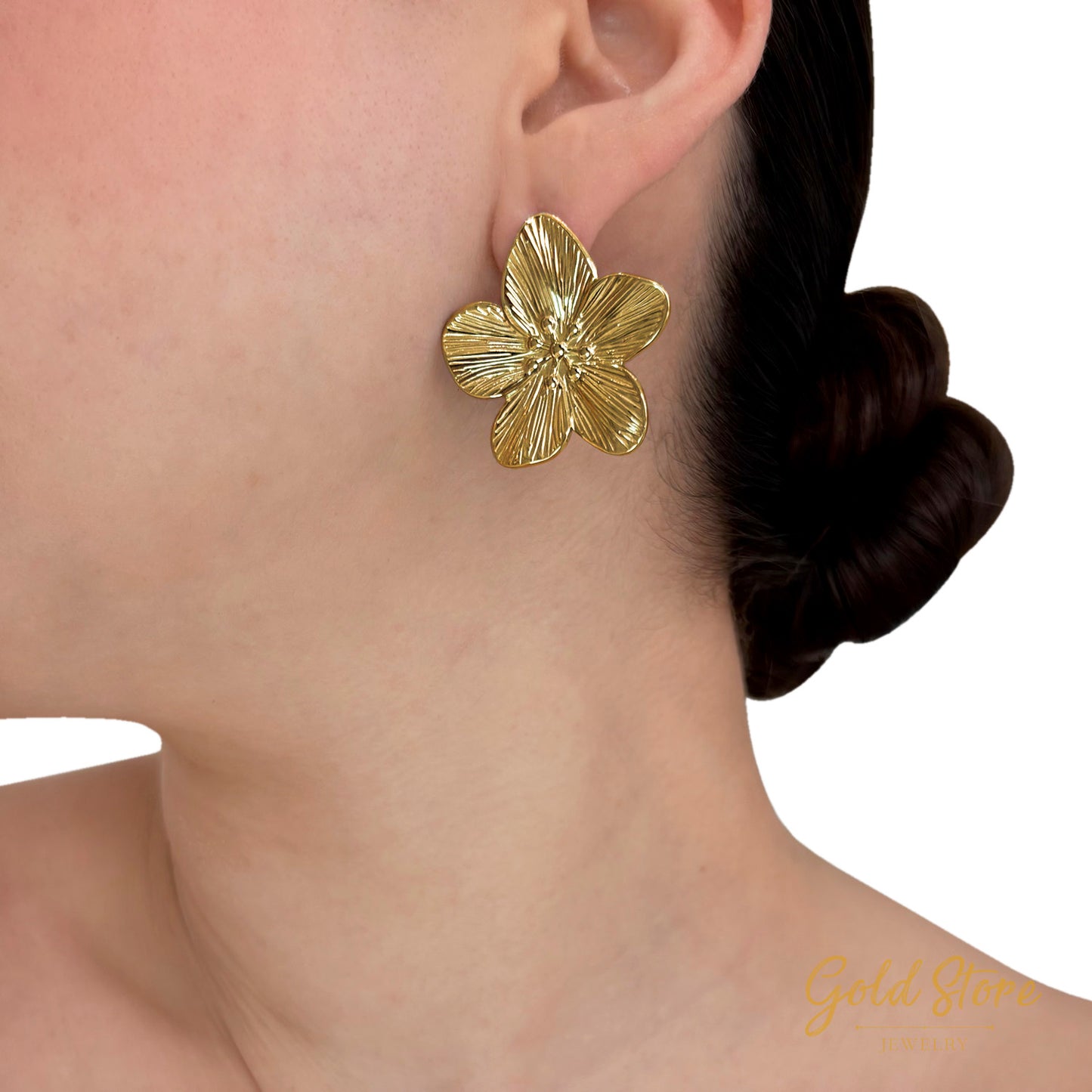 ARETES FLOR CON TEXTURA