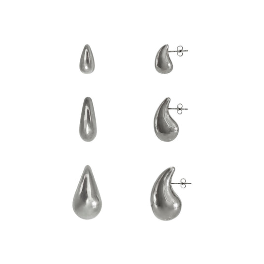 ARETES GOTA PLATEADOS