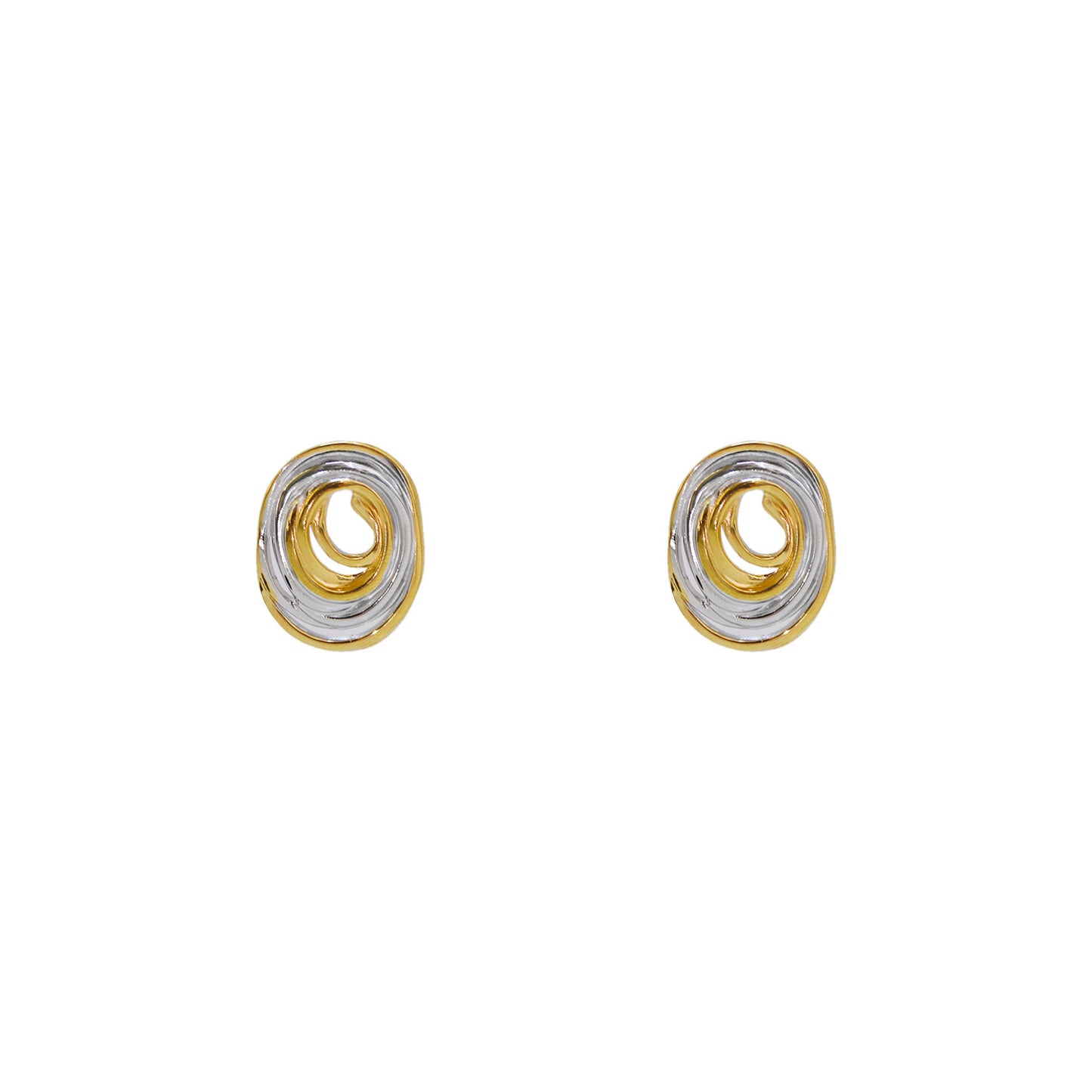 ARETES CIRCULO IRREGULAR BICOLOR