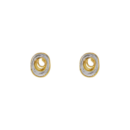ARETES CIRCULO IRREGULAR BICOLOR