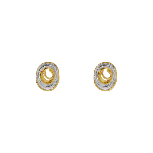 ARETES CIRCULO IRREGULAR BICOLOR