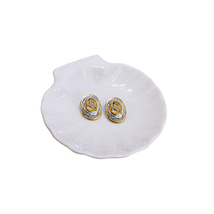 ARETES CIRCULO IRREGULAR BICOLOR