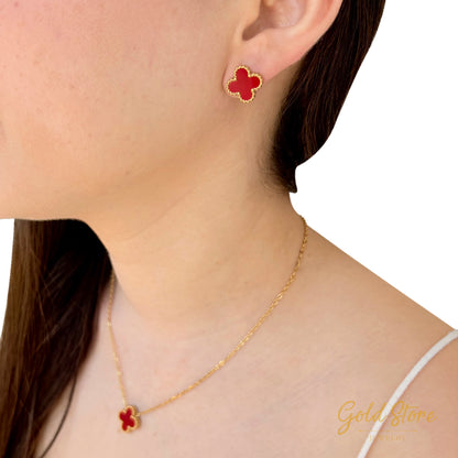 ARETES TREBOL 4 HOJAS