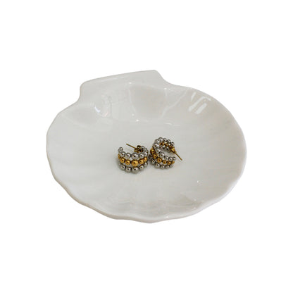 ARETES TRIPLES BOLITAS BICOLOR