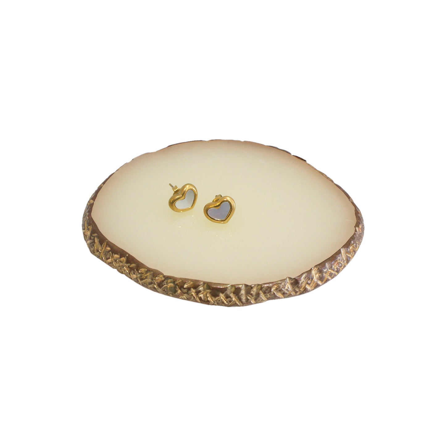 ARETES CORAZÓN MADRE PERLA