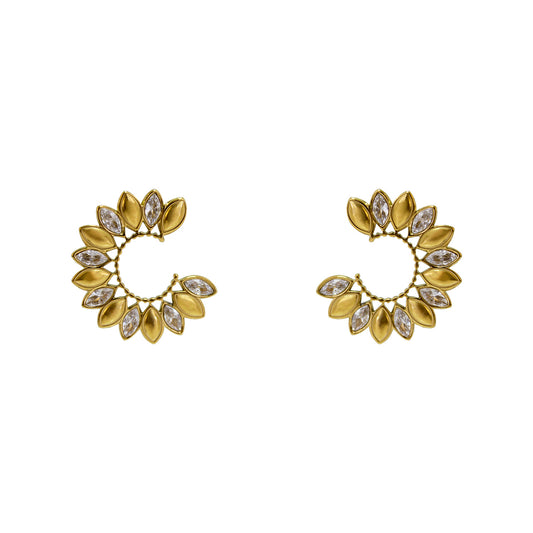 ARETES PETALOS EN SEMICIRCULO