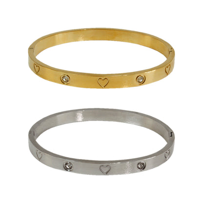 BRAZALETE CORAZONES Y BRILLO