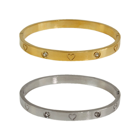 BRAZALETE CORAZONES Y BRILLO